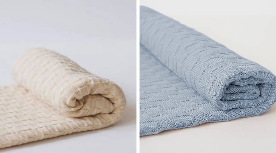 NEW Summer Infant Organic Cotton Baby Blanket 30x40 NWT Blue Jacquard 
