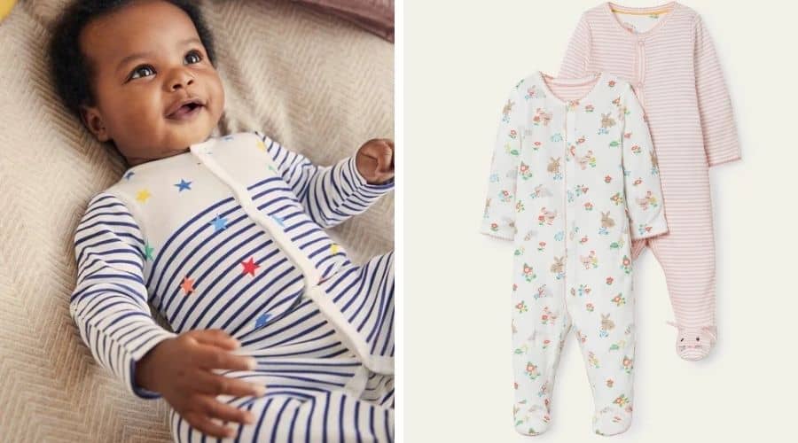 ITFABS Cute Baby Boys Girls Pajamas Set Organic Cotton Solid Pjs Sleepwear Toddler Baby Long Sleeve Sleeper Home Wear